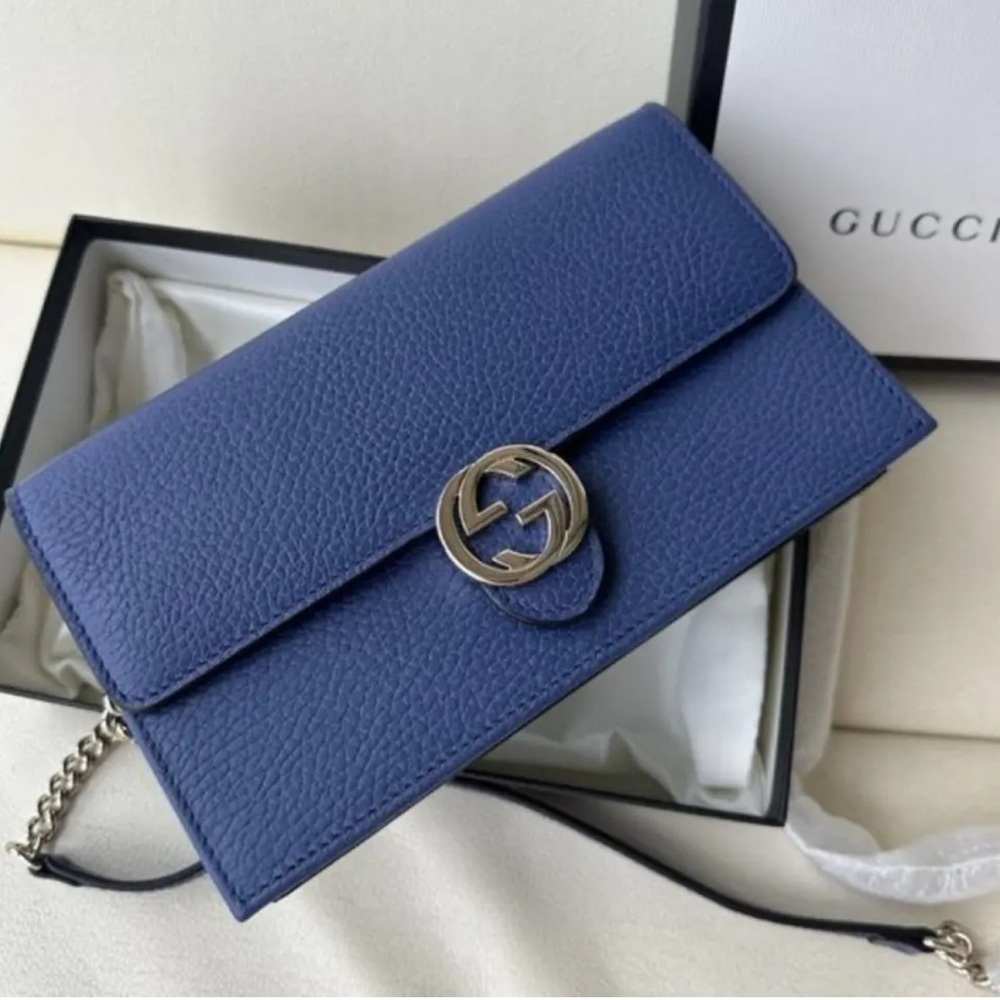 Gucci Marmont GG Bag with Chain Strap. Caspian Blue. - Picture 3 of 11